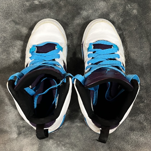 Nike Jordan Flight Club 91 Kids Sz 13C Wht/Blue/Purple #555470-105 EUC - Picture 5 of 7